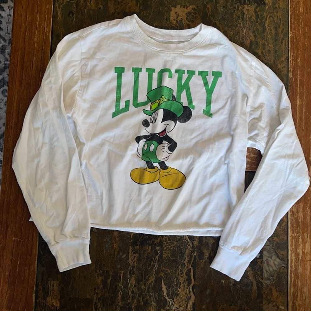 Mickey Mouse Long Sleeve Crop Shirt Medium